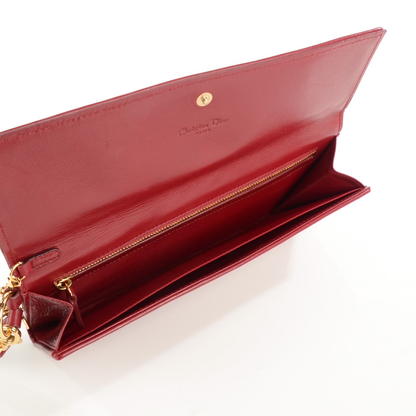 Lambskin Cannage Rendezvous Wallet Red