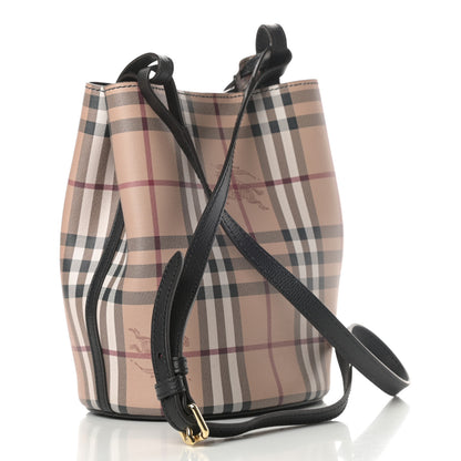 Burberry Haymarket Check Colours Small Lorne Bucket Crossbody Black 3 of 11