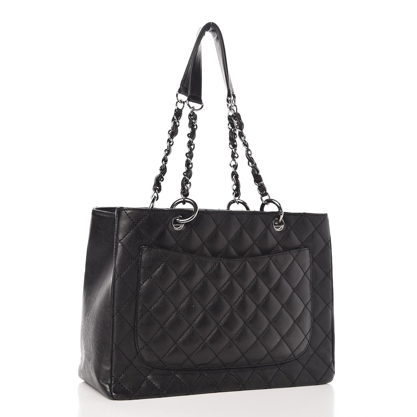 Calfskin Quilted Grand Shopping Tote GST Black