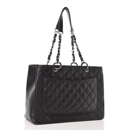 Chanel Calfskin Quilted Grand Shopping Tote GST Black 3 of 6
