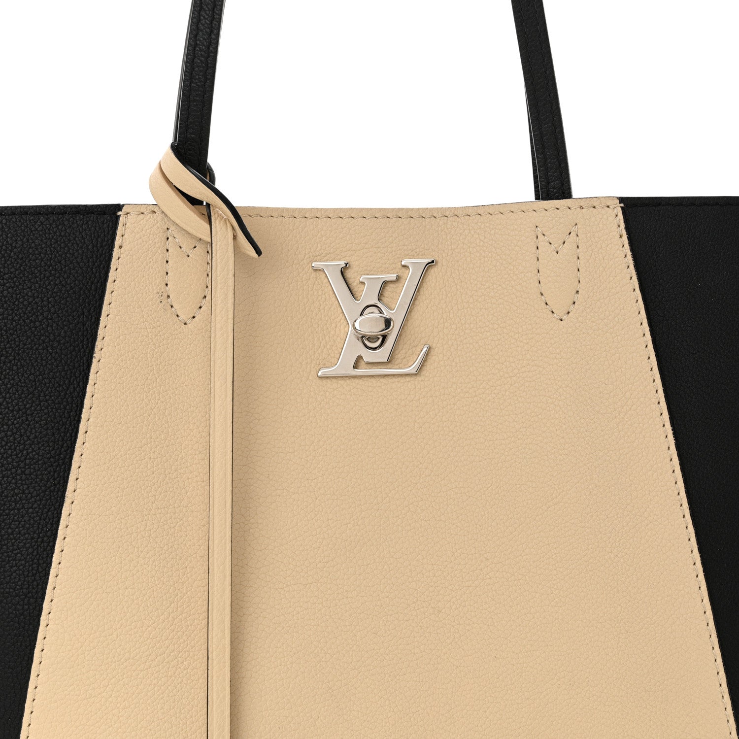 Louis Vuitton Calfskin Lockme Go Tote Black Vanilla 7 of 13