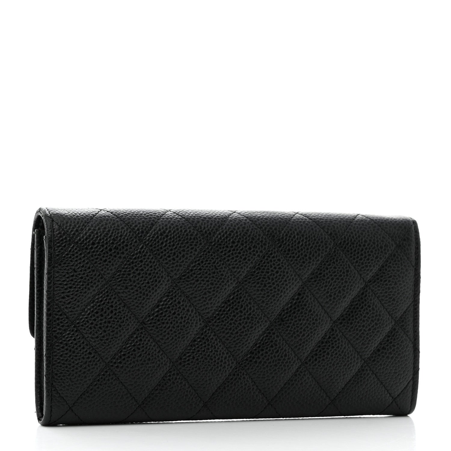 Chanel Caviar Quilted Large Gusset Flap Wallet Black 3 of 9
