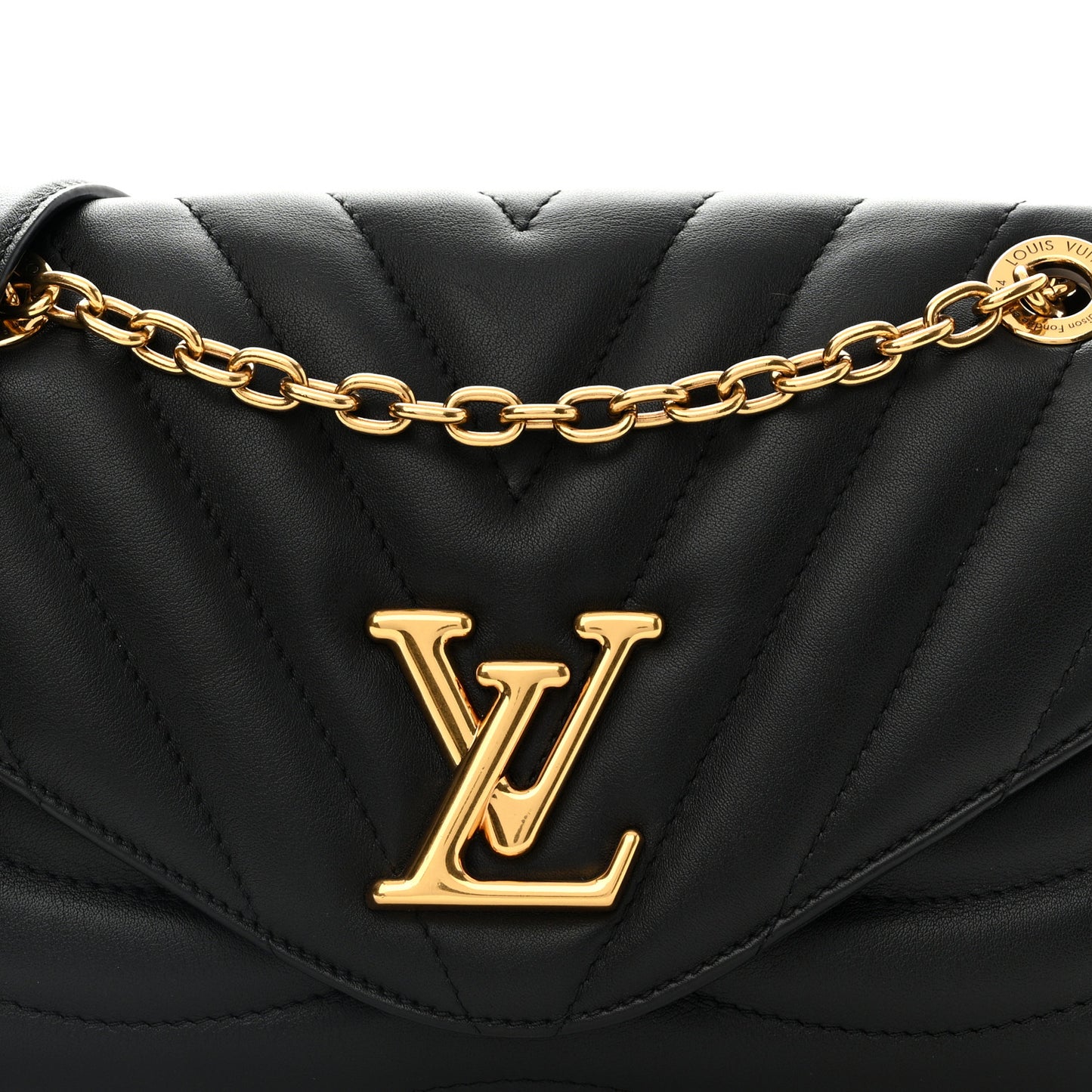 Calfskin LV New Wave Chain Bag Black
