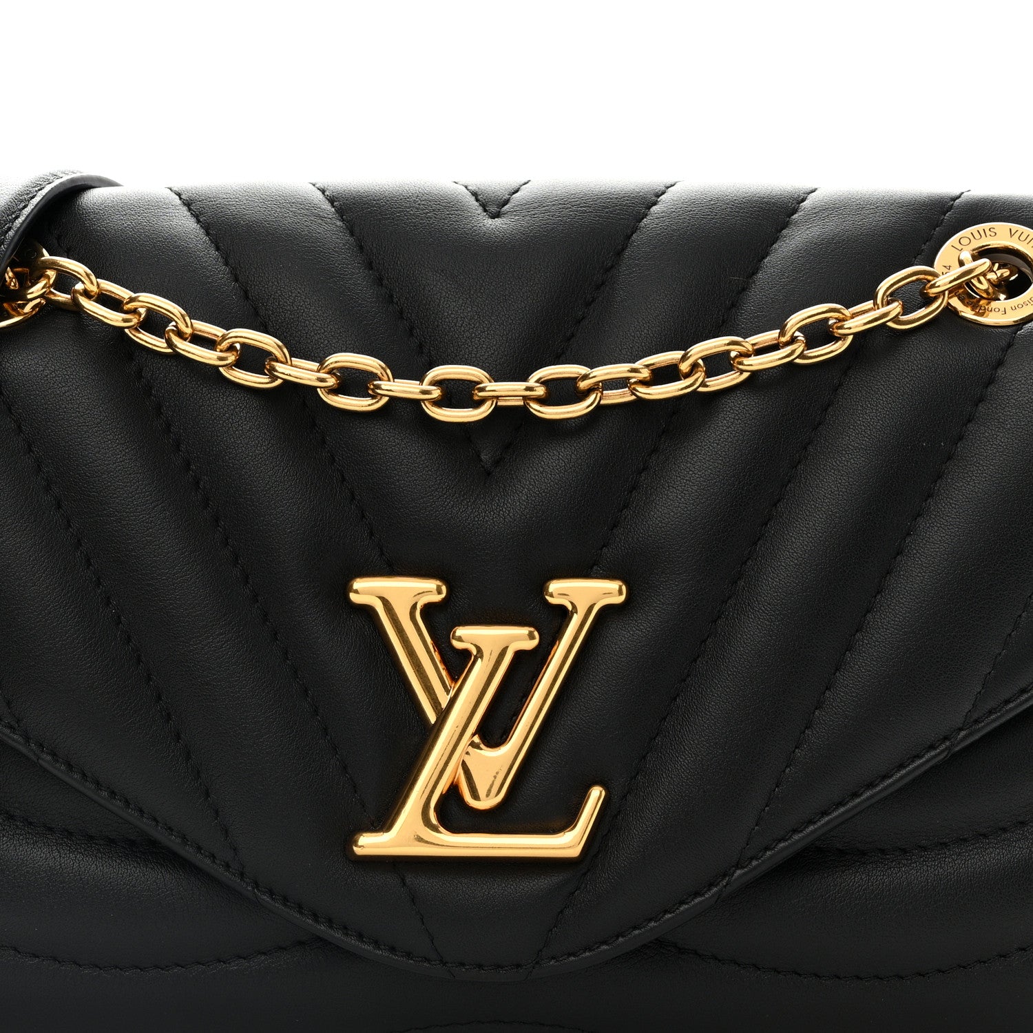 Louis Vuitton Calfskin LV New Wave Chain Bag Black 7 of 10