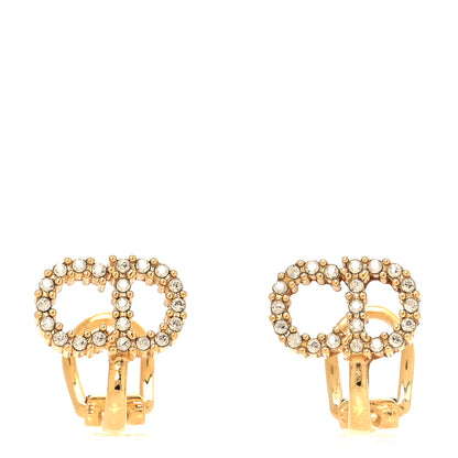 Christian Dior Crystal Clair D Lune Clip On Earrings Gold 1 of 4