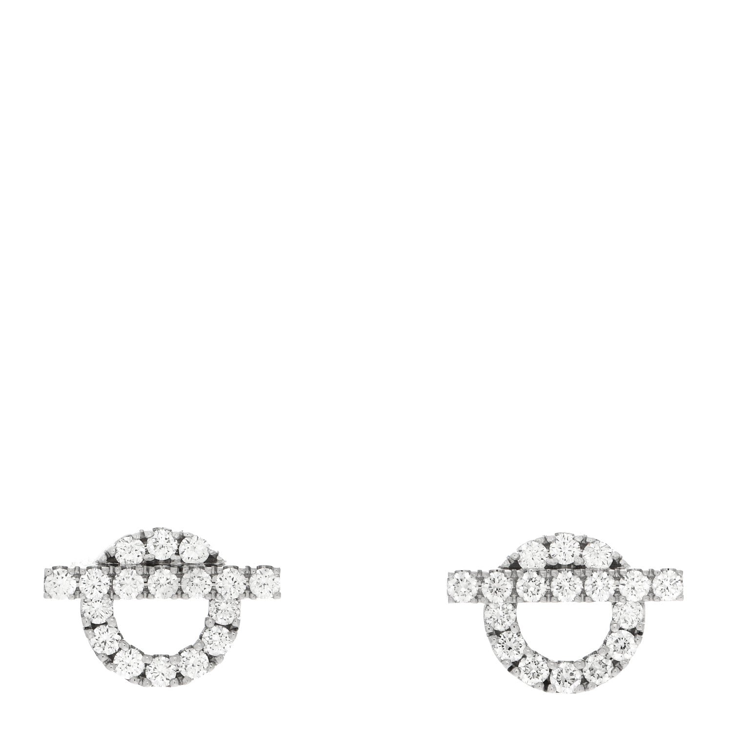 Hermes 18K White Gold Diamond Finesse Earrings 1 of 5