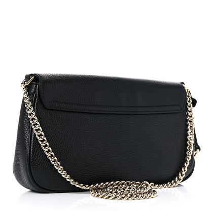 Gucci Pebbled Calfskin Medium Soho Flap Crossbody Black 3 of 15