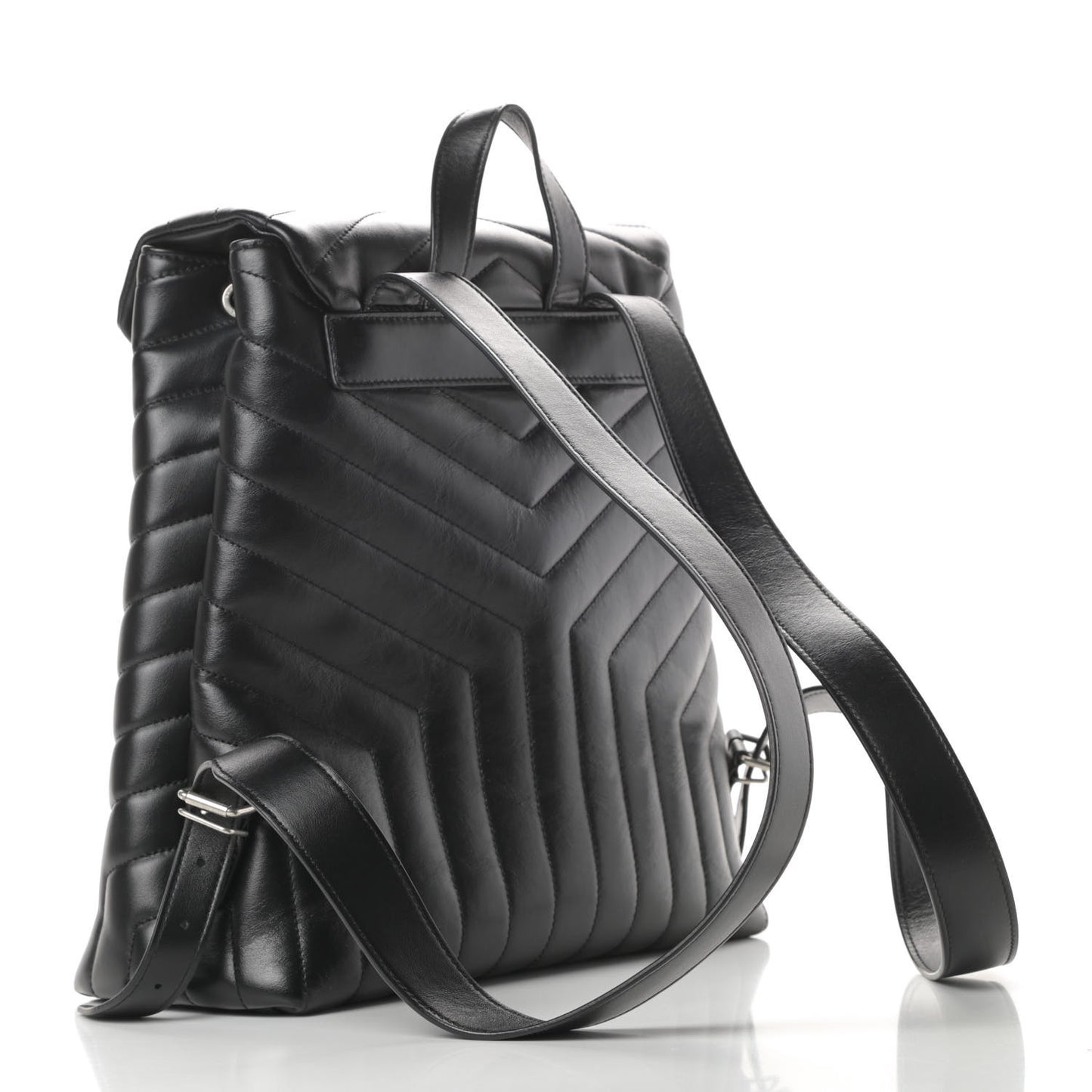 Calfskin Y Quilted Monogram Medium Loulou Backpack Black