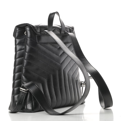 Saint Laurent Calfskin Y Quilted Monogram Medium Loulou Backpack Black 3 of 12