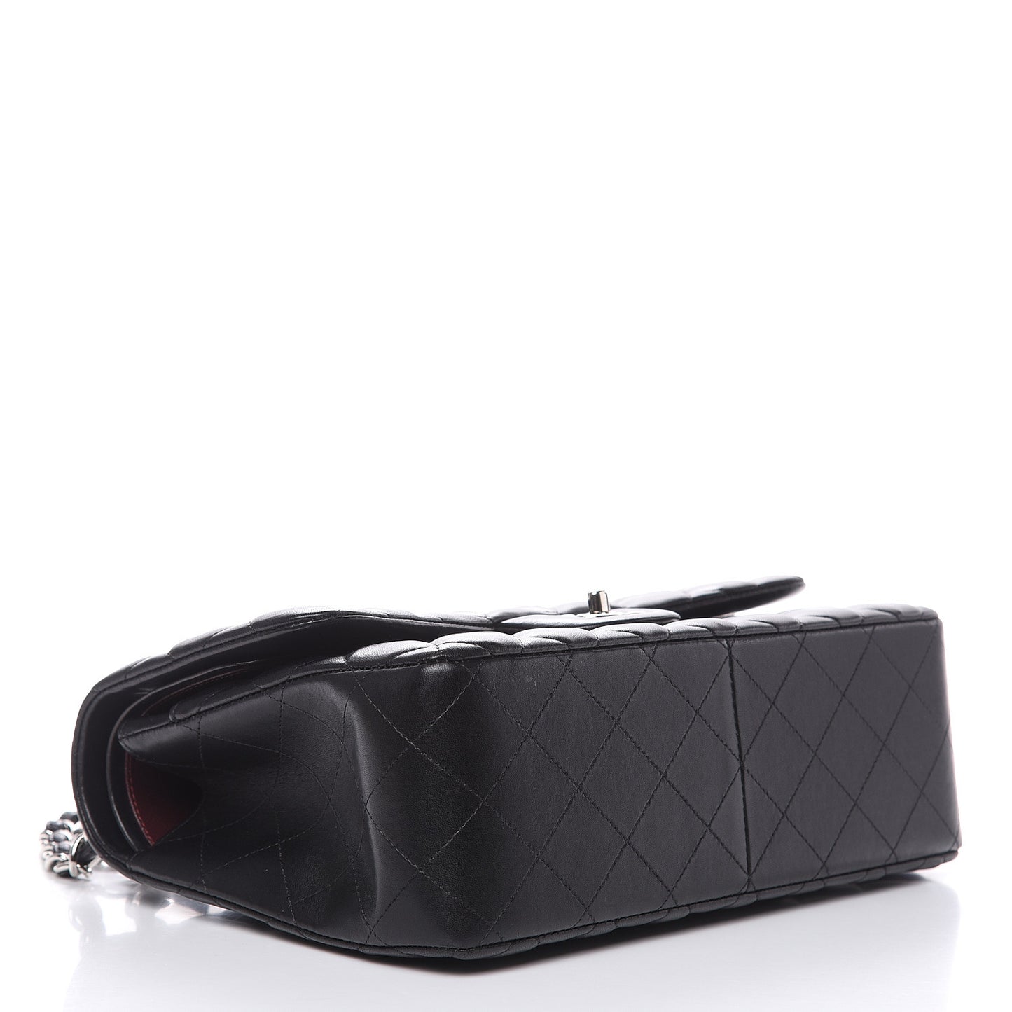 Lambskin Quilted Jumbo Double Flap Black