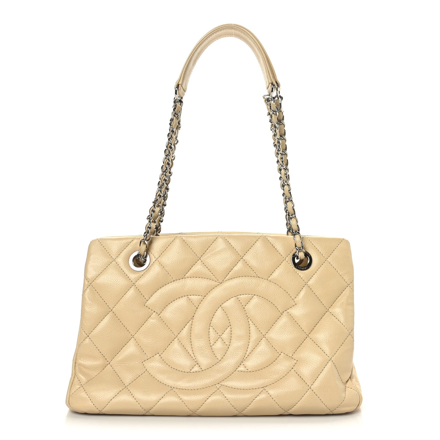 Chanel Caviar Quilted Timeless CC Shopping Tote Beige 1 of 10