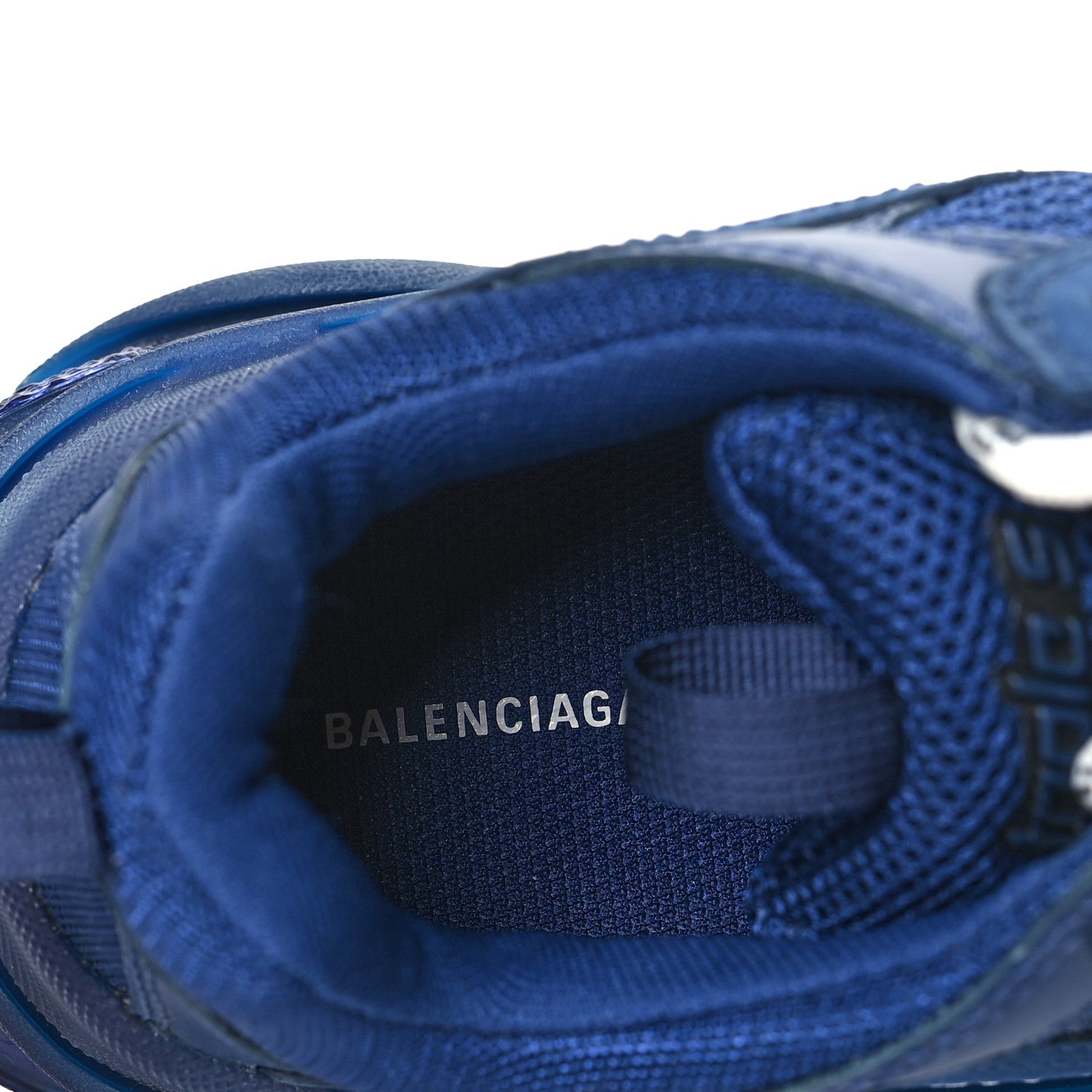 Balenciaga Fabric Mesh Washed Effect Womens Triple S Sneakers 39 Blue 6 of 7