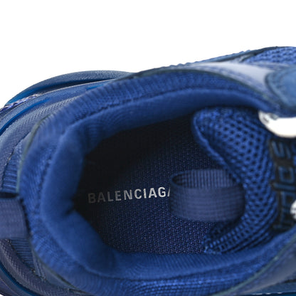 Balenciaga Fabric Mesh Washed Effect Womens Triple S Sneakers 39 Blue 6 of 7