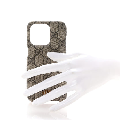 Gucci GG Supreme Monogram Ophidia iPhone 14 Pro Phone Case Beige Ebony 2 of 7