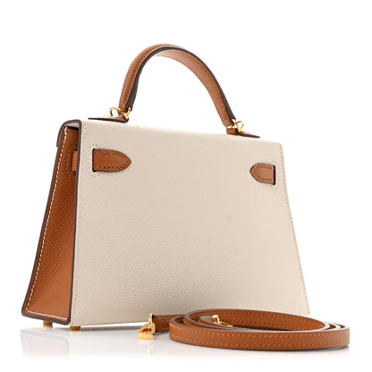 Hermes Epsom Horseshoe Mini Kelly Sellier 20 Craie Gold 3 of 14