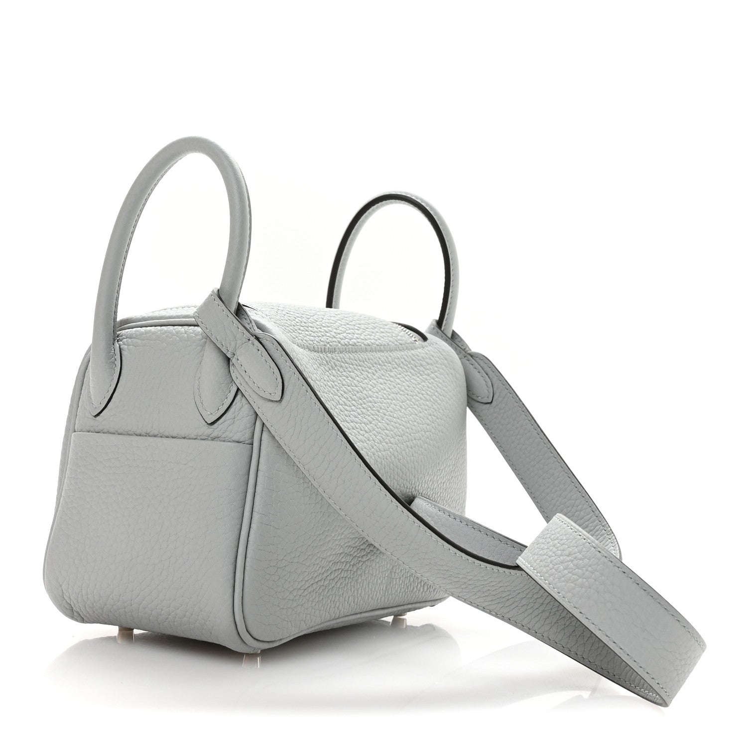 Hermes Taurillon Clemence Mini Lindy 20 Bleu Glacier 3 of 11