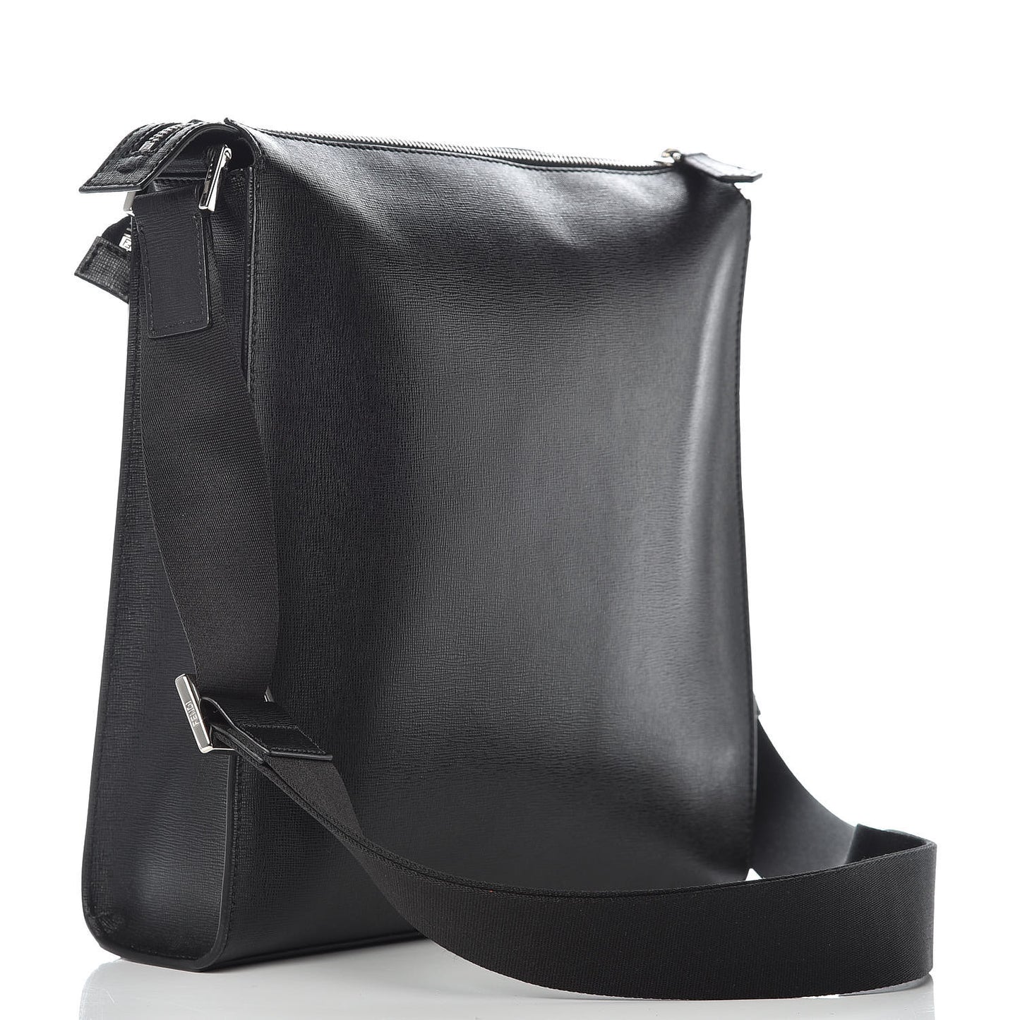 Vitello Elite Flamingo Messenger Bag Black