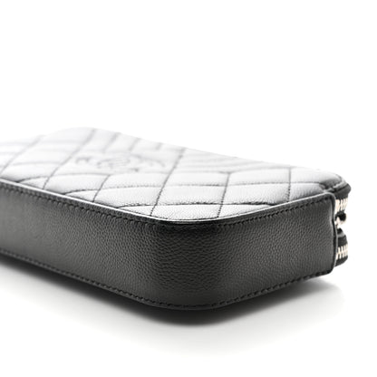 Chanel Caviar Quilted Diamond Small CC Duo Clutch With Chain Black 11 of 11