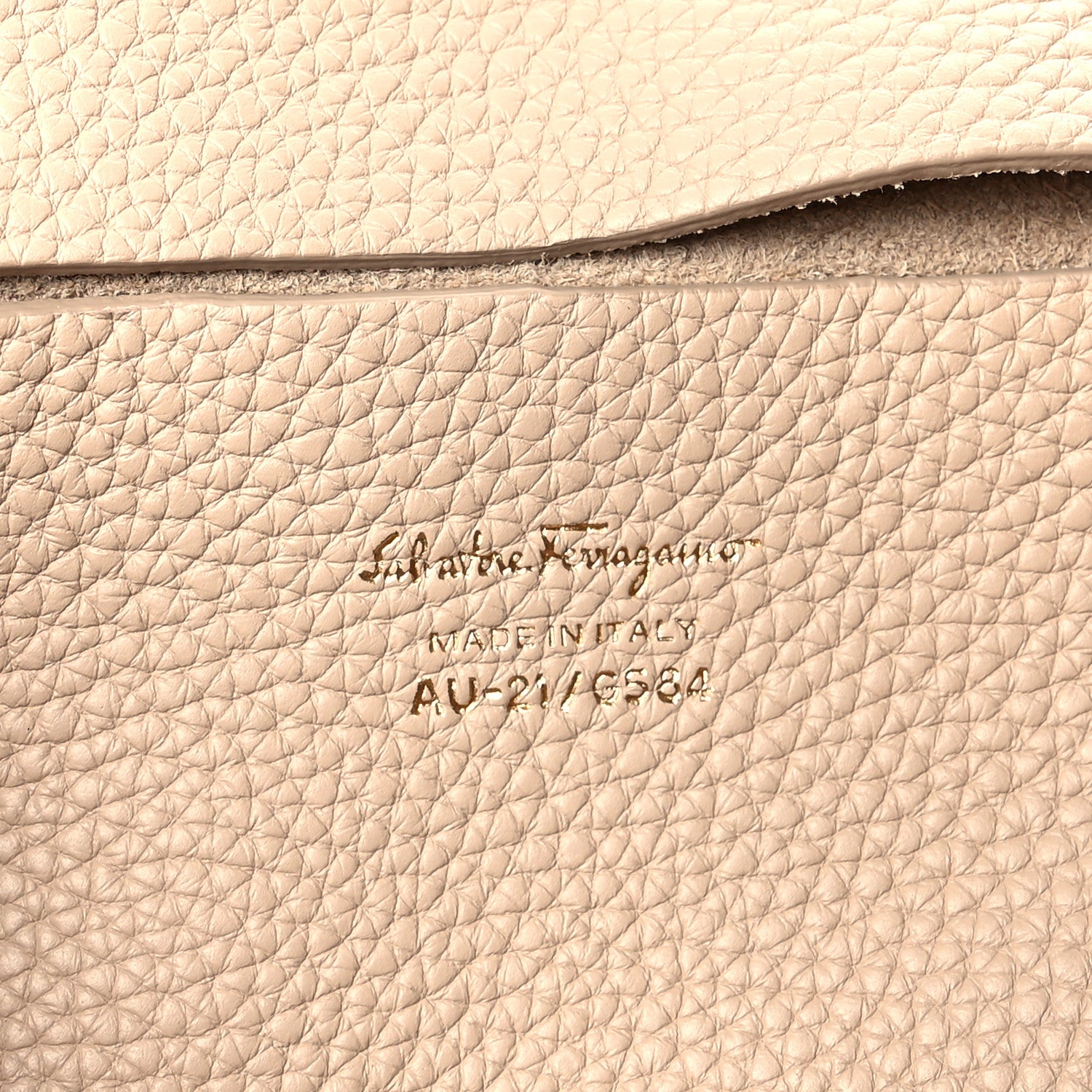 Salvatore Ferragamo Grained Calfskin Backpack Macadamia 6 of 9