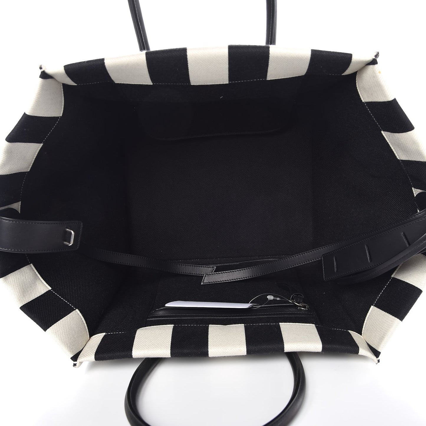 Cotton Canvas Striped Medium Phantom Luggage White Black