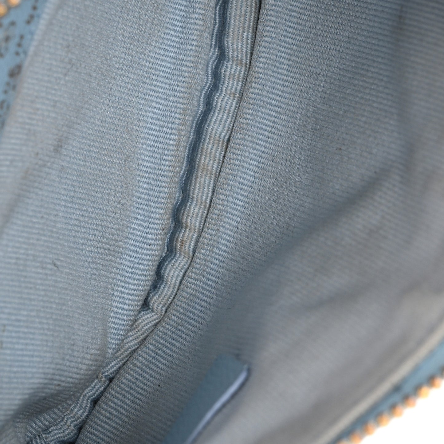 Caviar Quilted Small Cosmetic Case Light Blue