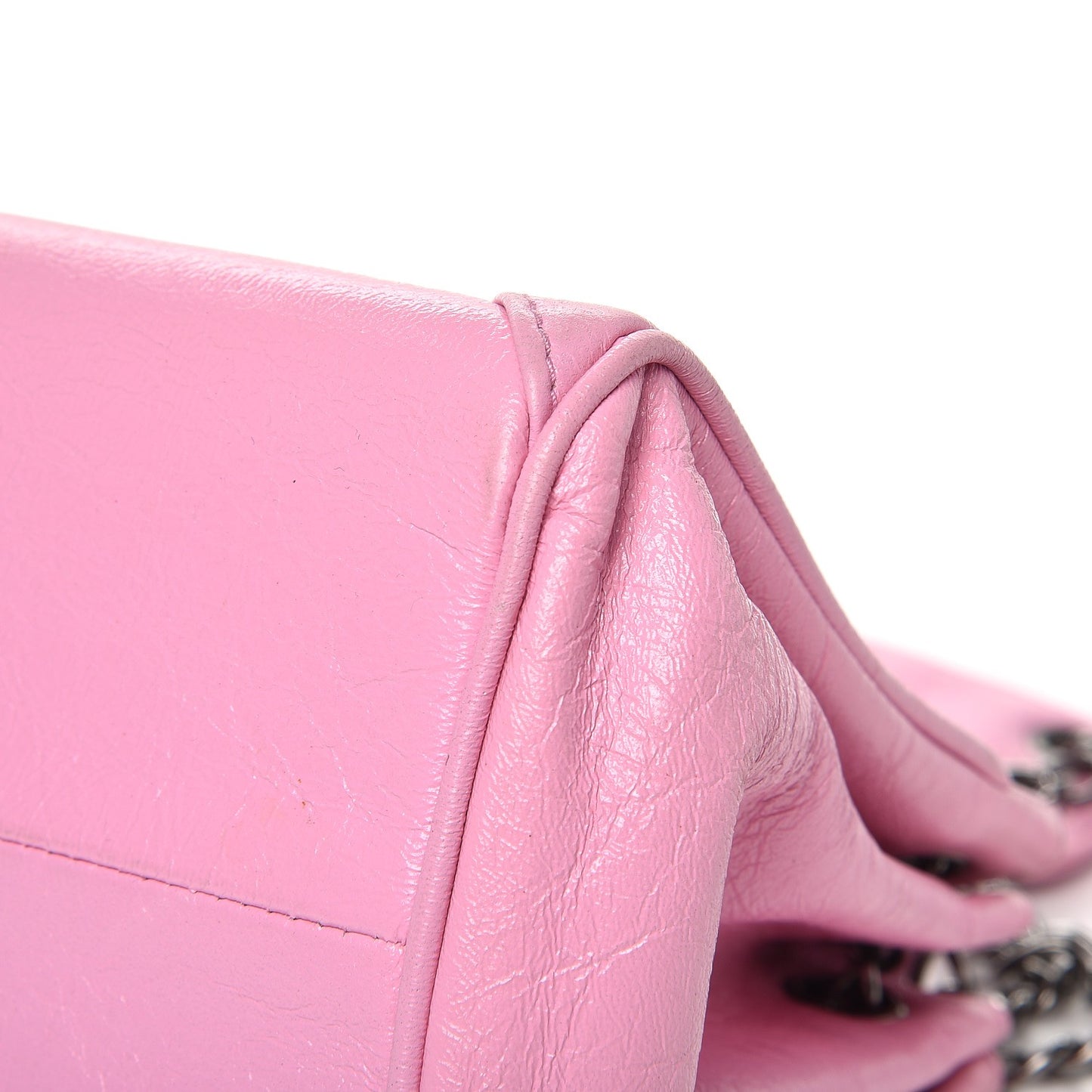 Glazed Calfskin Quilted Lucky Charms East West Accordion Flap Pink