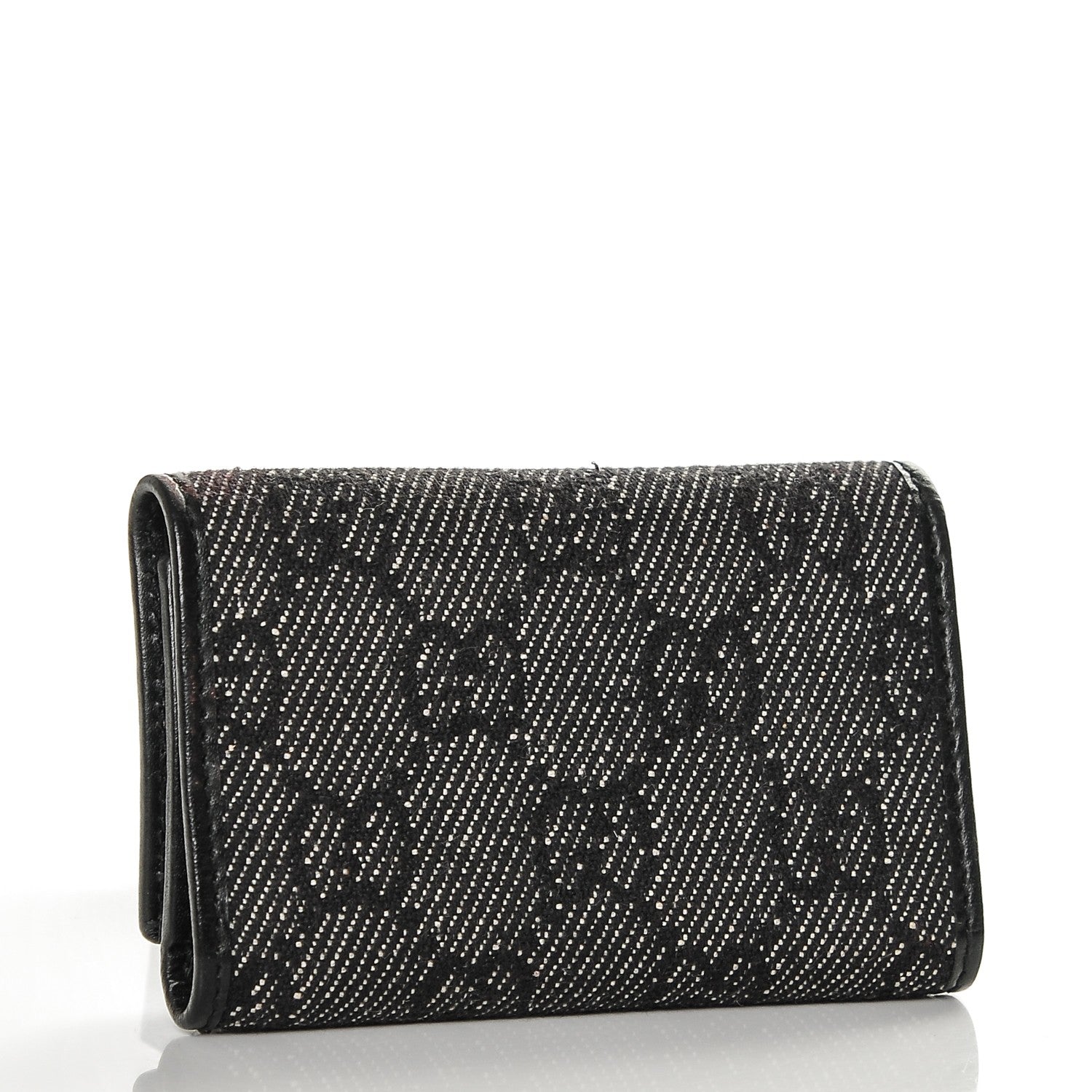 Gucci Denim Monogram 6 Key Holder Case Black 3 of 6