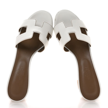 Hermes Calfskin Oasis Sandals 36.5 White 2 of 8