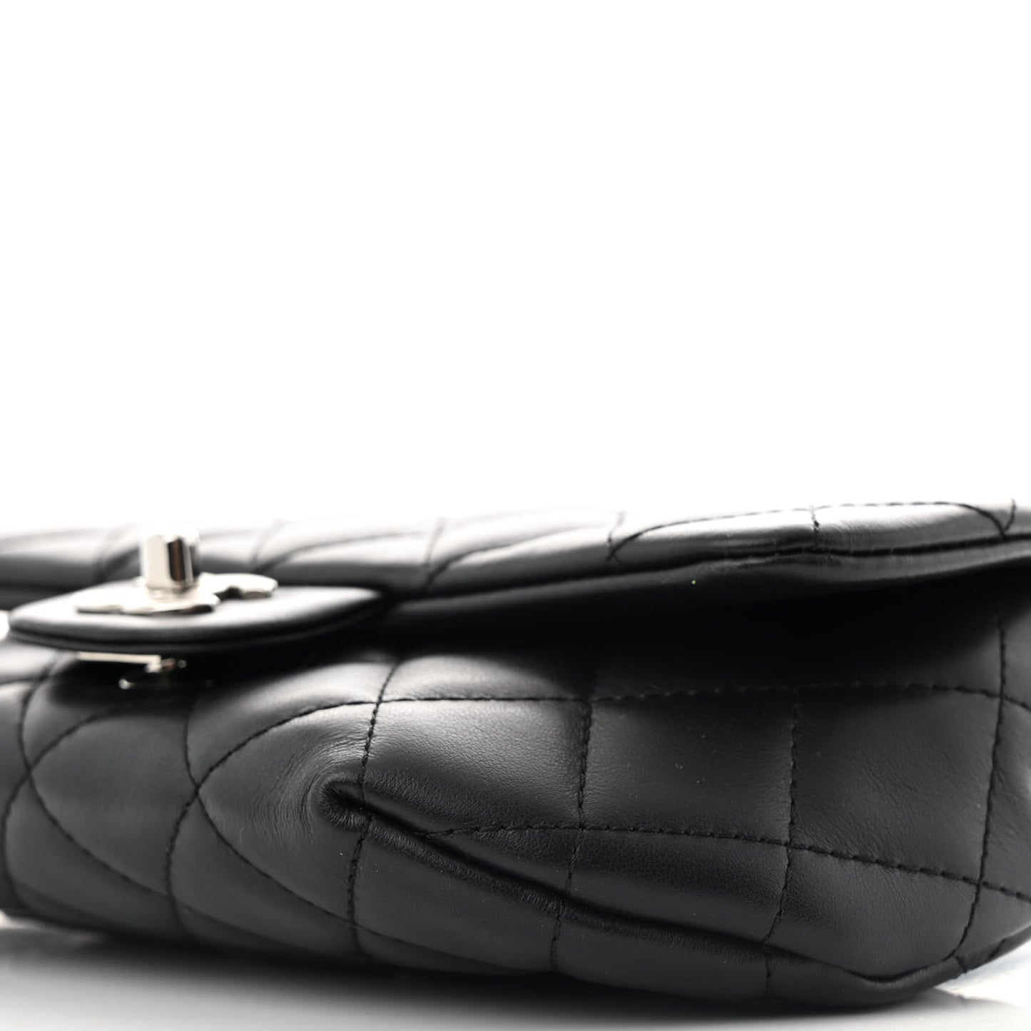 Calfskin Quilted CC Uniform Flap Belt Bag Black