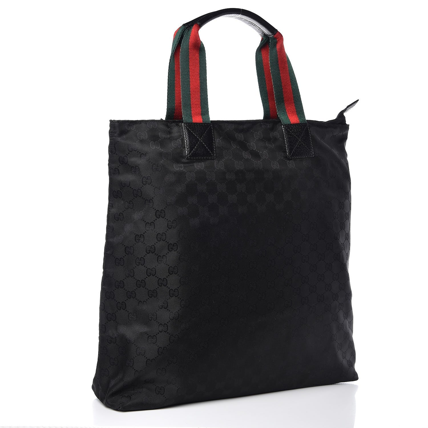 Gucci Nylon Monogram Large Web Handle Vertical Tote Black 3 of 8