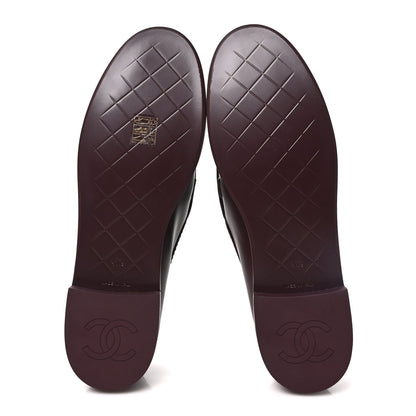 Chanel Calfskin Quilted CC Turnlock Loafers 41.5 Burgundy 6 of 10