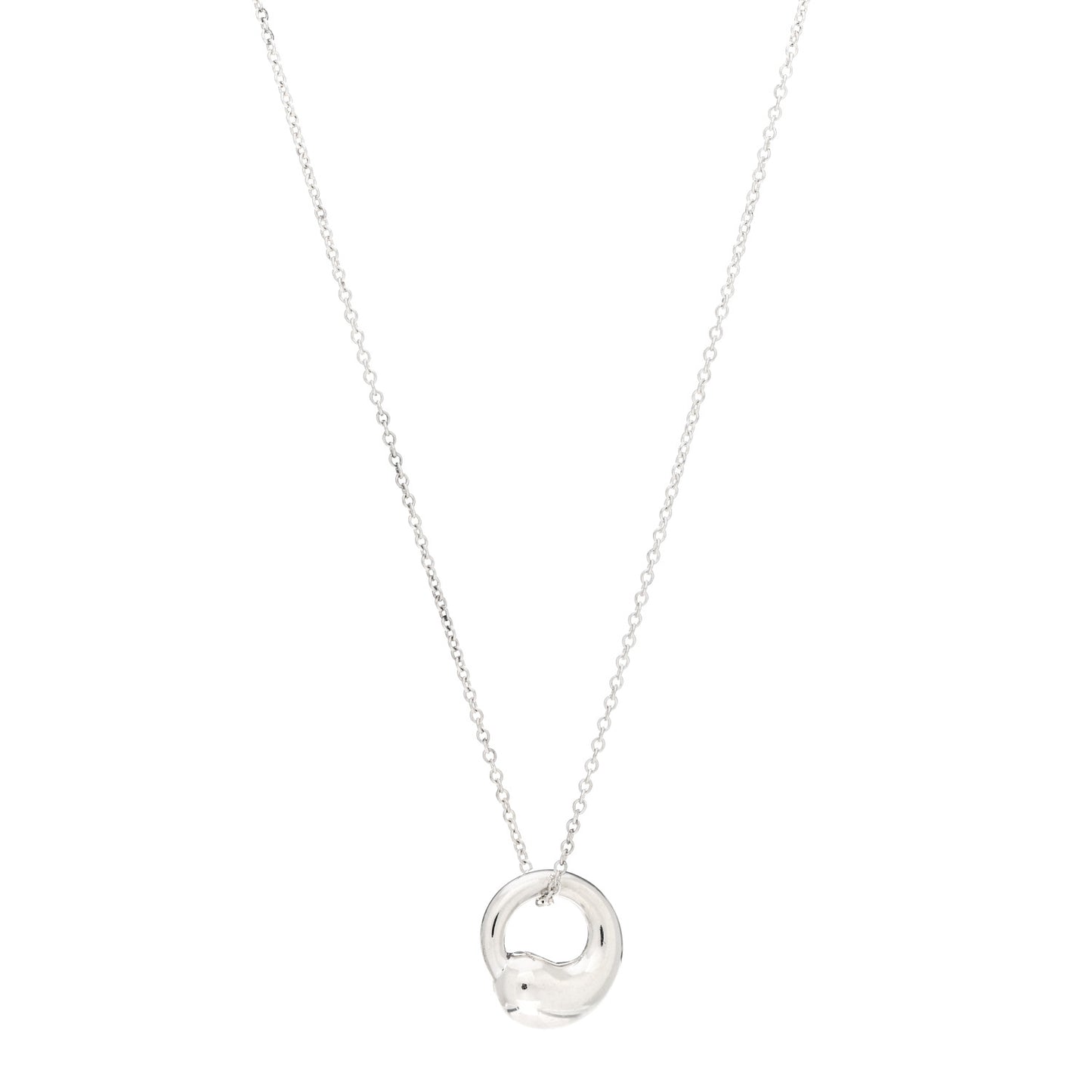 Sterling Silver 12mm Elsa Peretti Eternal Circle Pendant Necklace