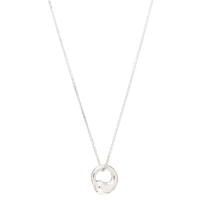 Tiffany Sterling Silver 12mm Elsa Peretti Eternal Circle Pendant Necklace 1 of 4