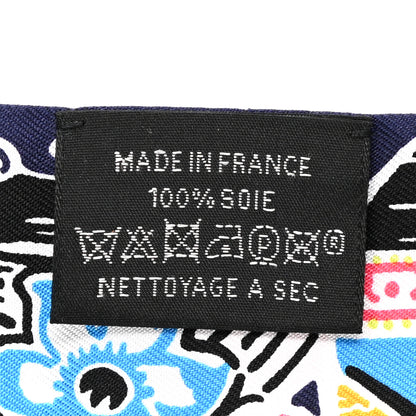 Hermes Silk Bingata Twilly Vert Black Saumon 4 of 4