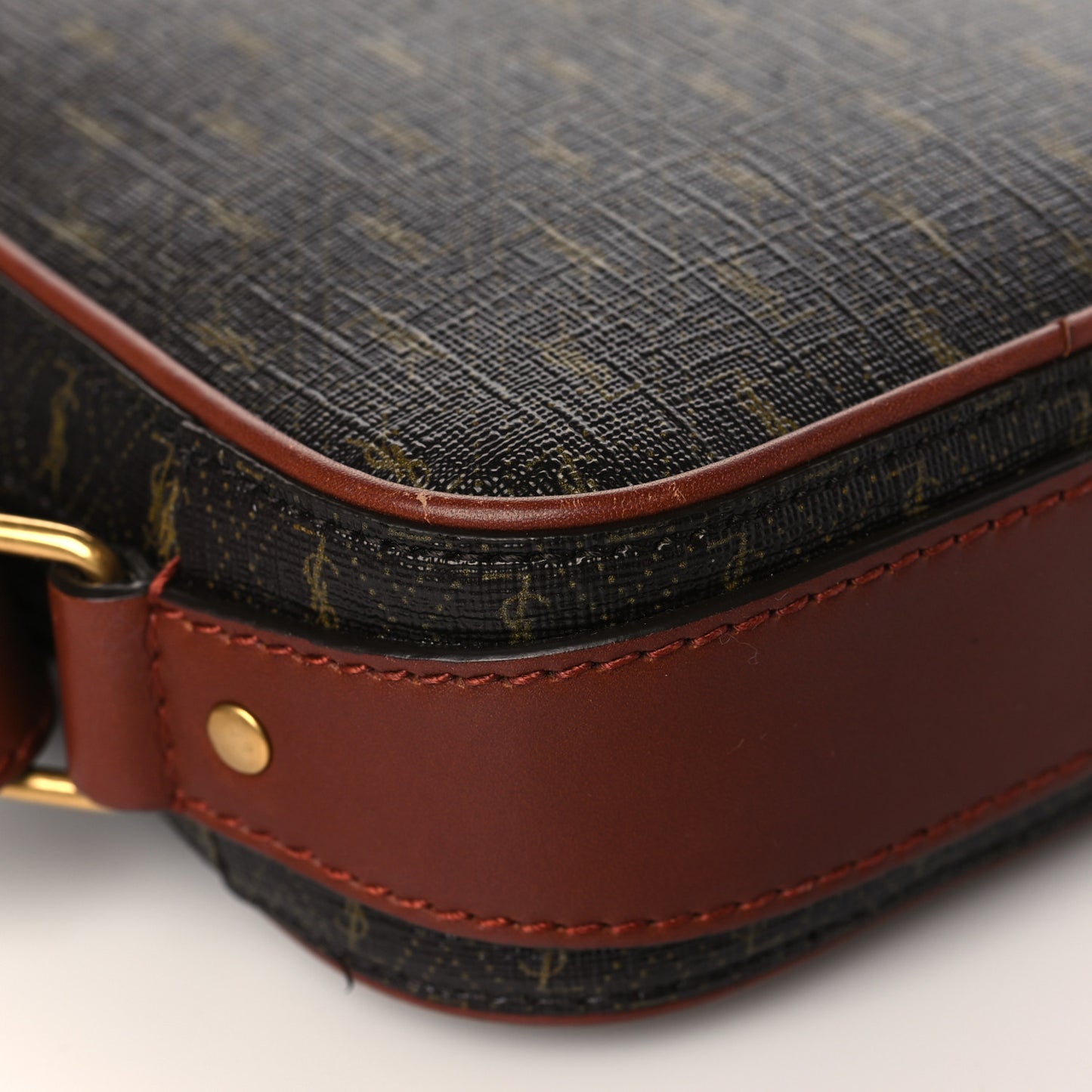Canvas Smooth Calfskin Le Monogramme Crossbody Pouch Chestnut