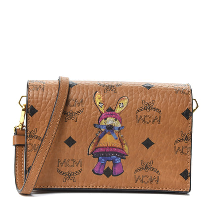 MCM Visetos Mini Rabbit Crossbody Bag Cognac 1 of 8