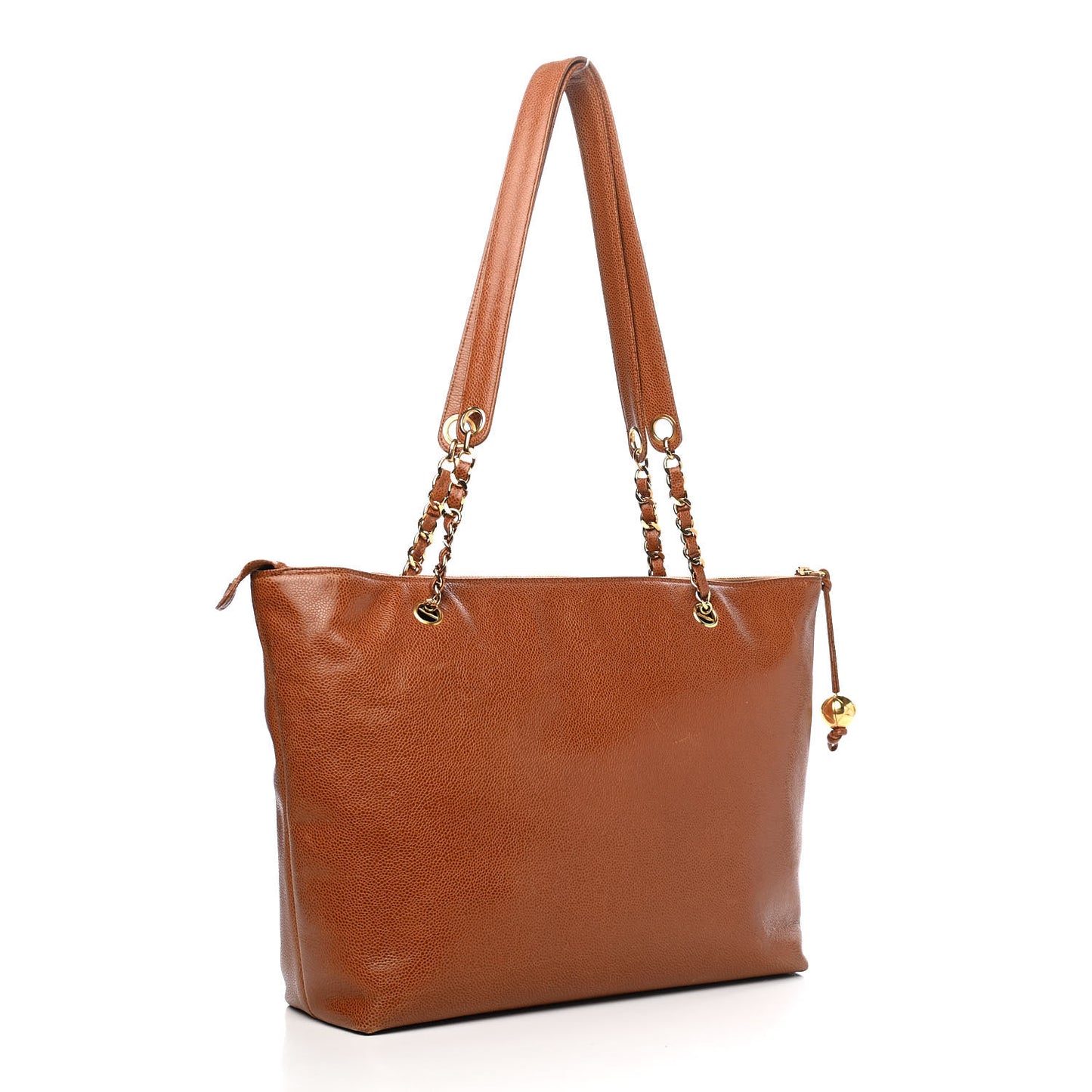 Caviar Flap Shoulder Bag Brown