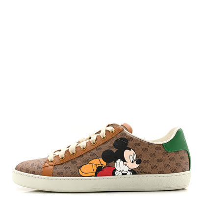 Gucci X DISNEY Mini Vintage GG Supreme Monogram Mickey Mouse Womens Ace Sneakers 38.5 Beige Vintage Sun Oil 1 of 9