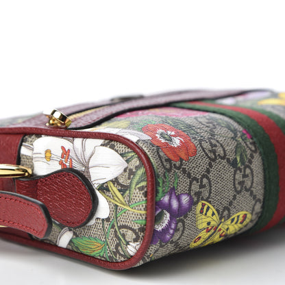 Gucci GG Supreme Monogram Flora Web Mini Ophidia Shoulder Bag Red 7 of 10