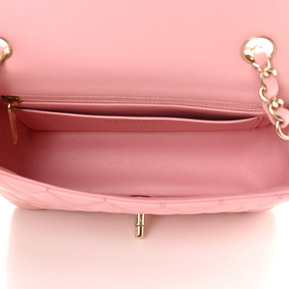 Chanel Lambskin Quilted Mini Rectangular Flap Pink 4 of 14