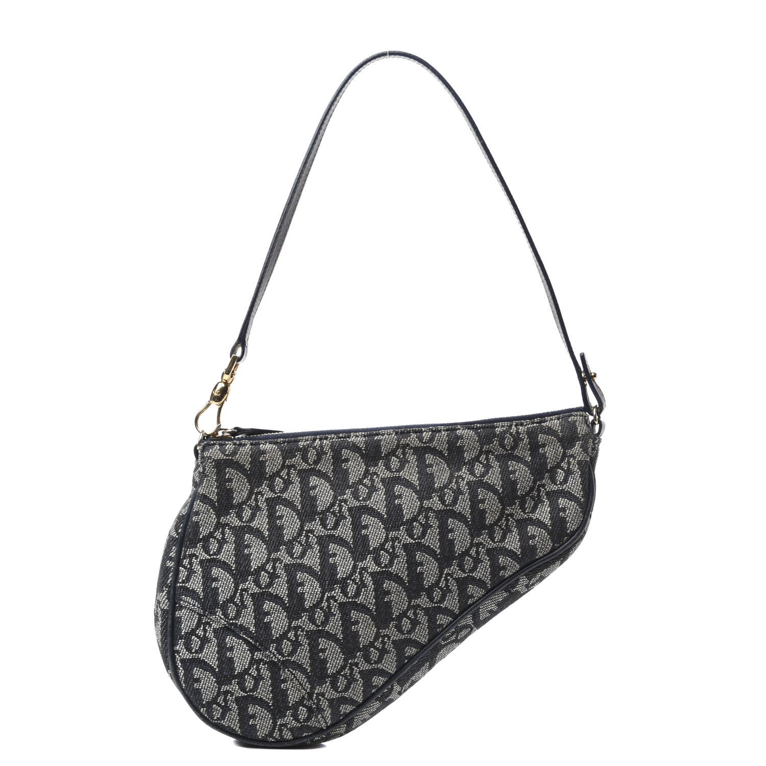 Christian Dior Monogram Mini Saddle Pochette Black 1 of 9