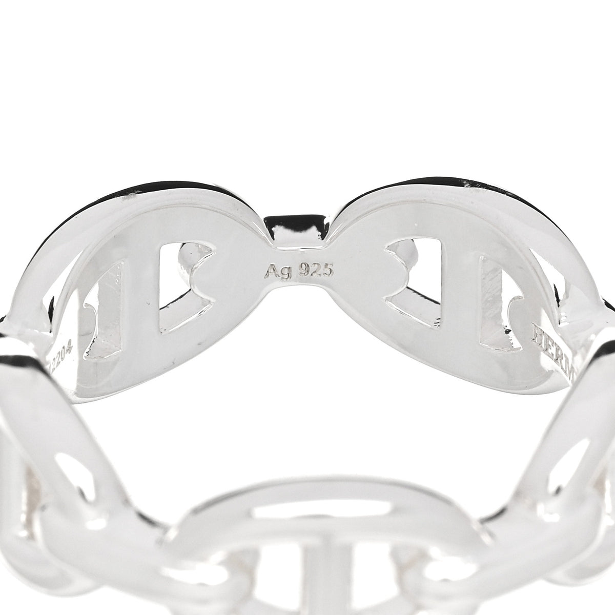 Hermes Sterling Silver PM Chaine d'Ancre Enchainee Band Ring 55 7.25 6 of 7