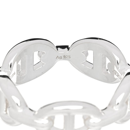 Hermes Sterling Silver PM Chaine d'Ancre Enchainee Band Ring 55 7.25 6 of 7