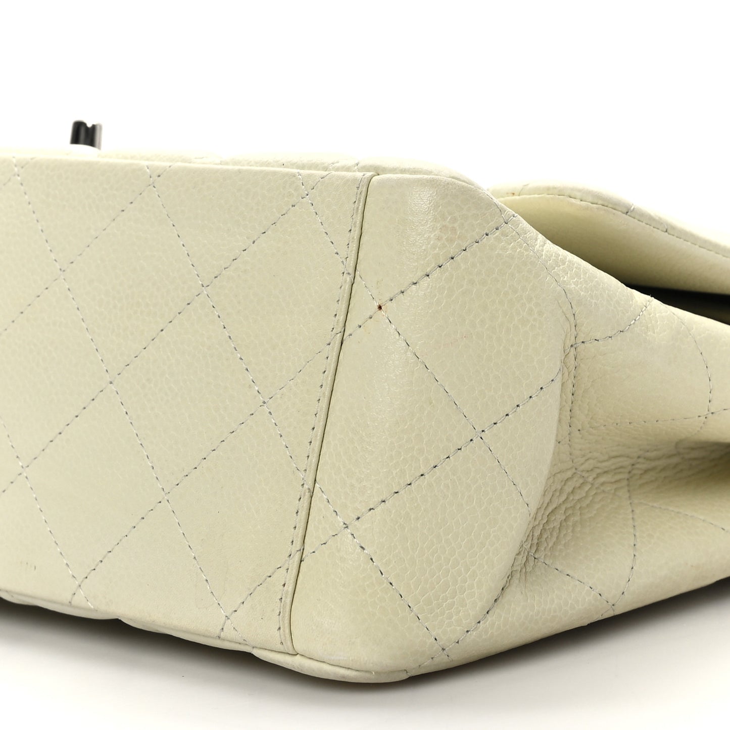 Caviar Quilted Maxi Double Flap Light Green