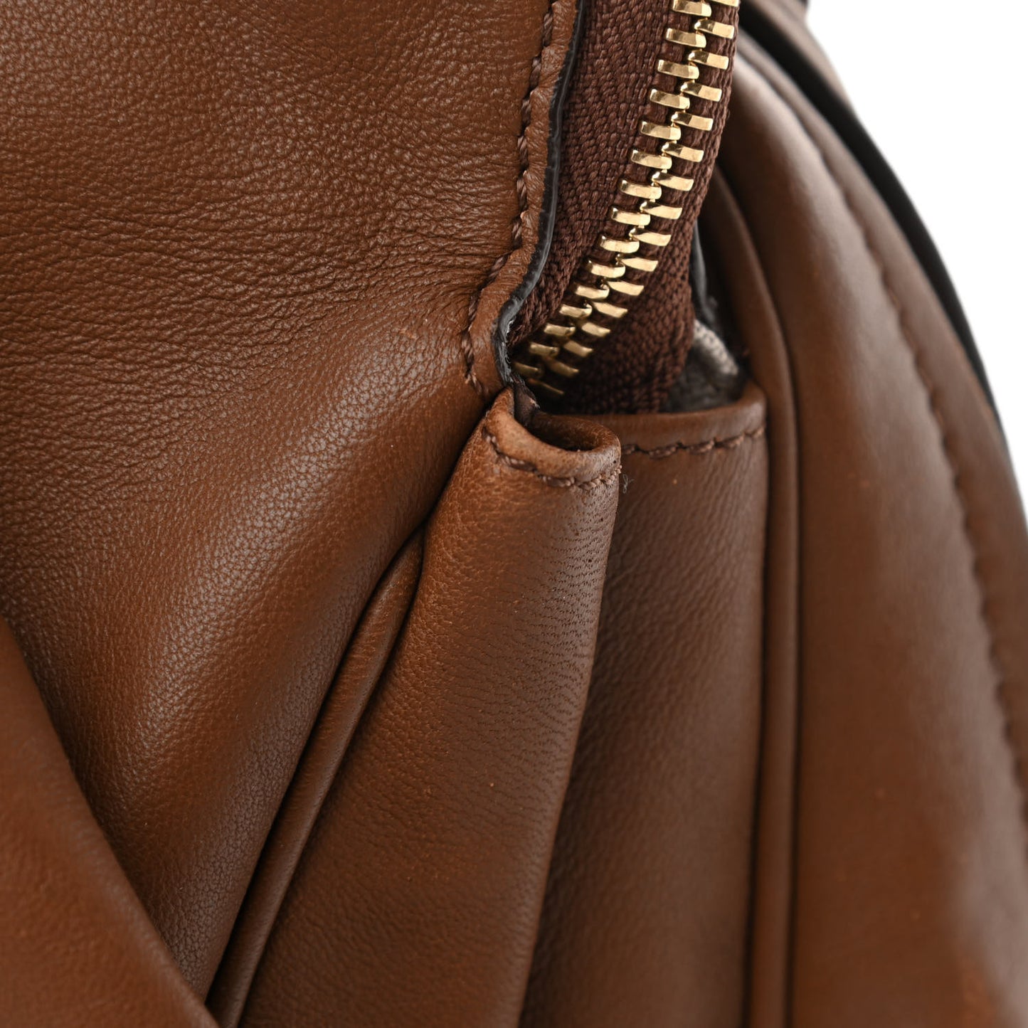 Smooth Calfskin Small Triptyque Satchel Brown
