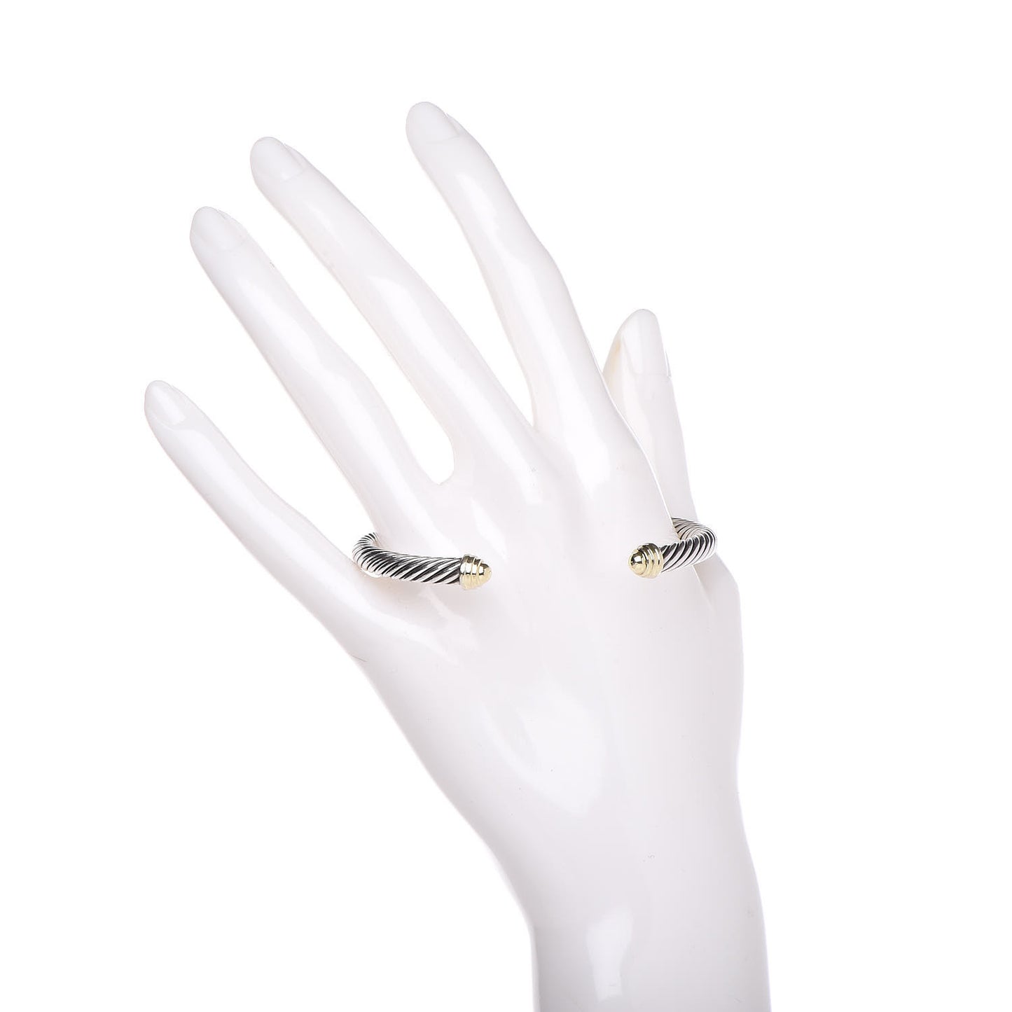 Sterling Silver 14K Yellow Gold 5mm Cable Classics Bracelet