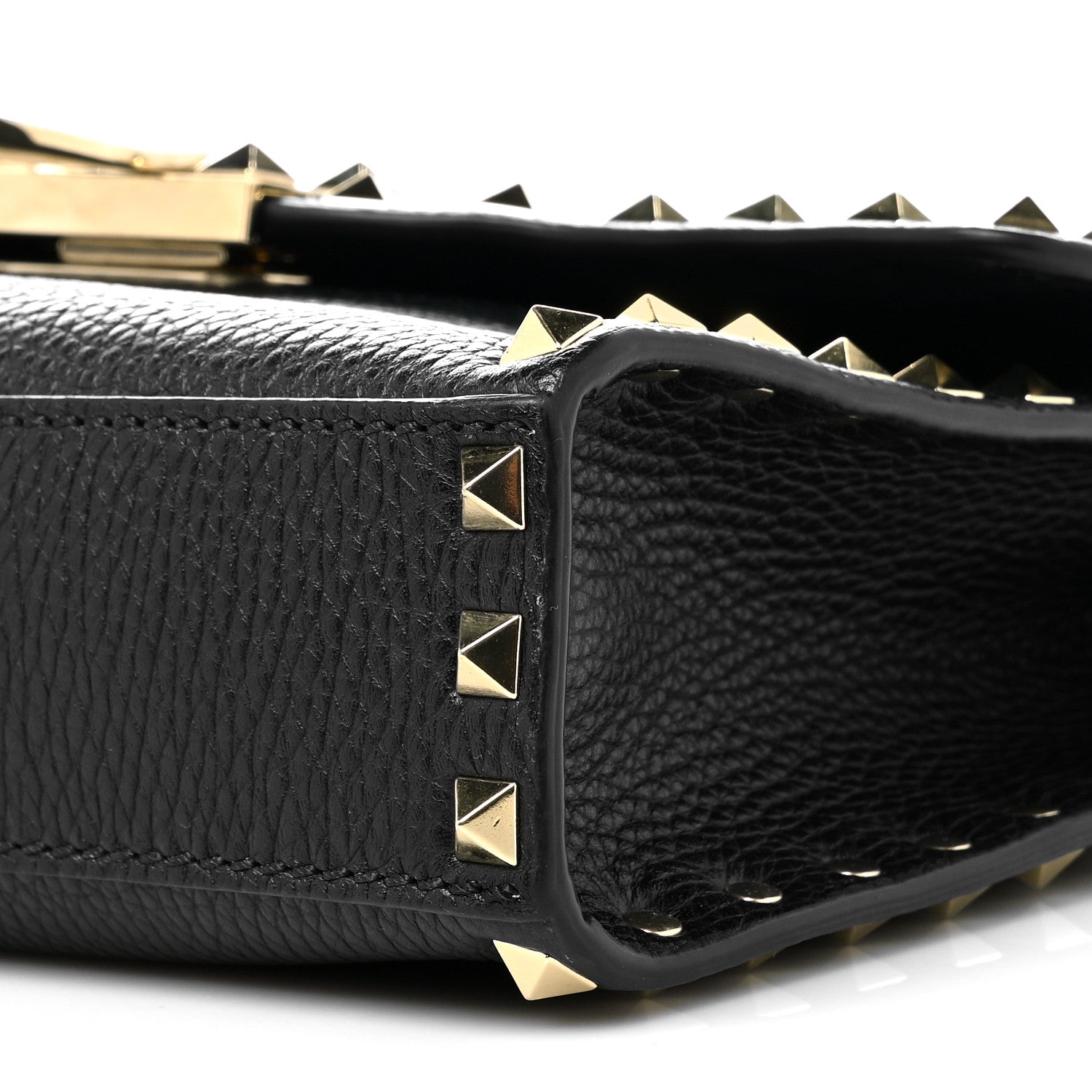 Valentino Garavani Pebbled Calfskin Medium Rockstud Flip Lock Crossbody Bag Black 9 of 9