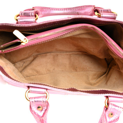 Celine Metallic Lambskin Quilted Boogie Satchel Pink 5 of 26