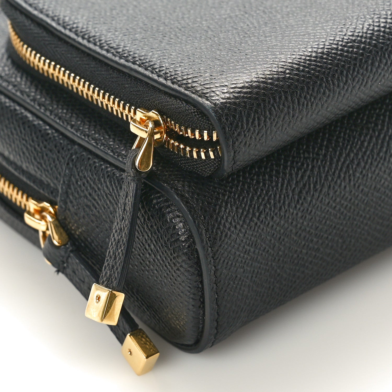 Christian Dior Grained Calfskin Caro Double Pouch Black 9 of 10