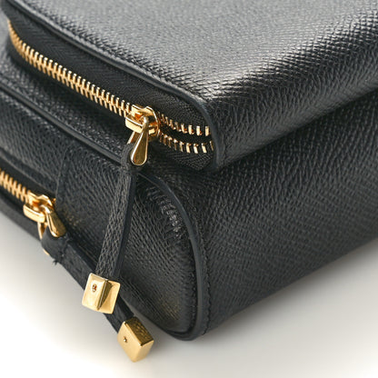 Christian Dior Grained Calfskin Caro Double Pouch Black 9 of 10